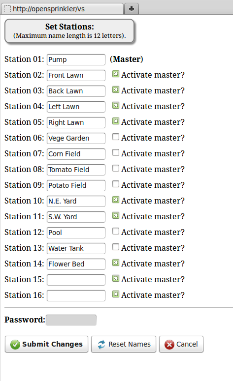 manually add opensprinkler