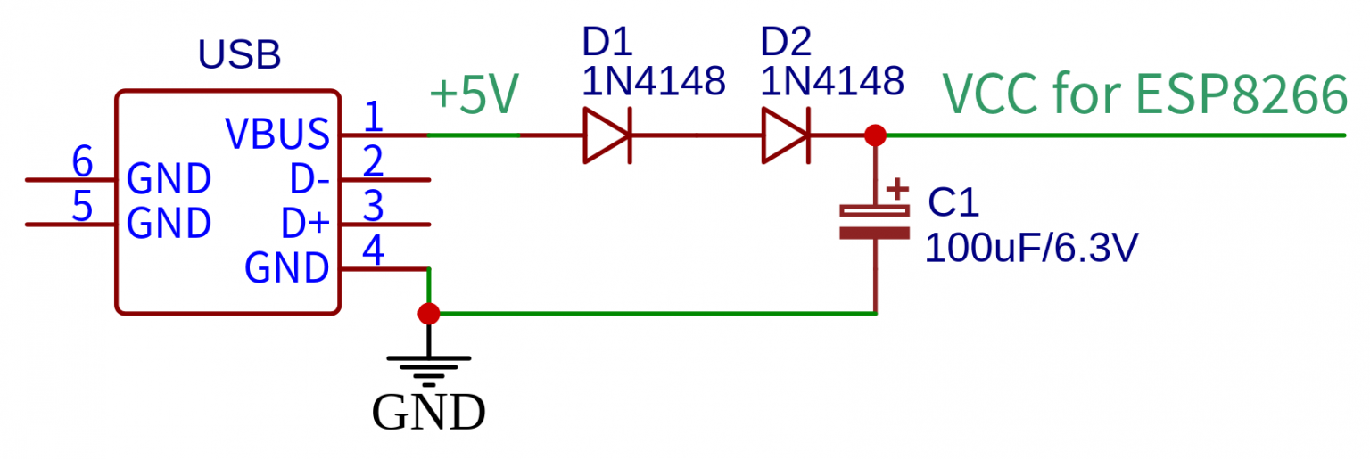 Learning Electronics Tips and Tricks for using ESP8266 in my circuit Circuit Diagram